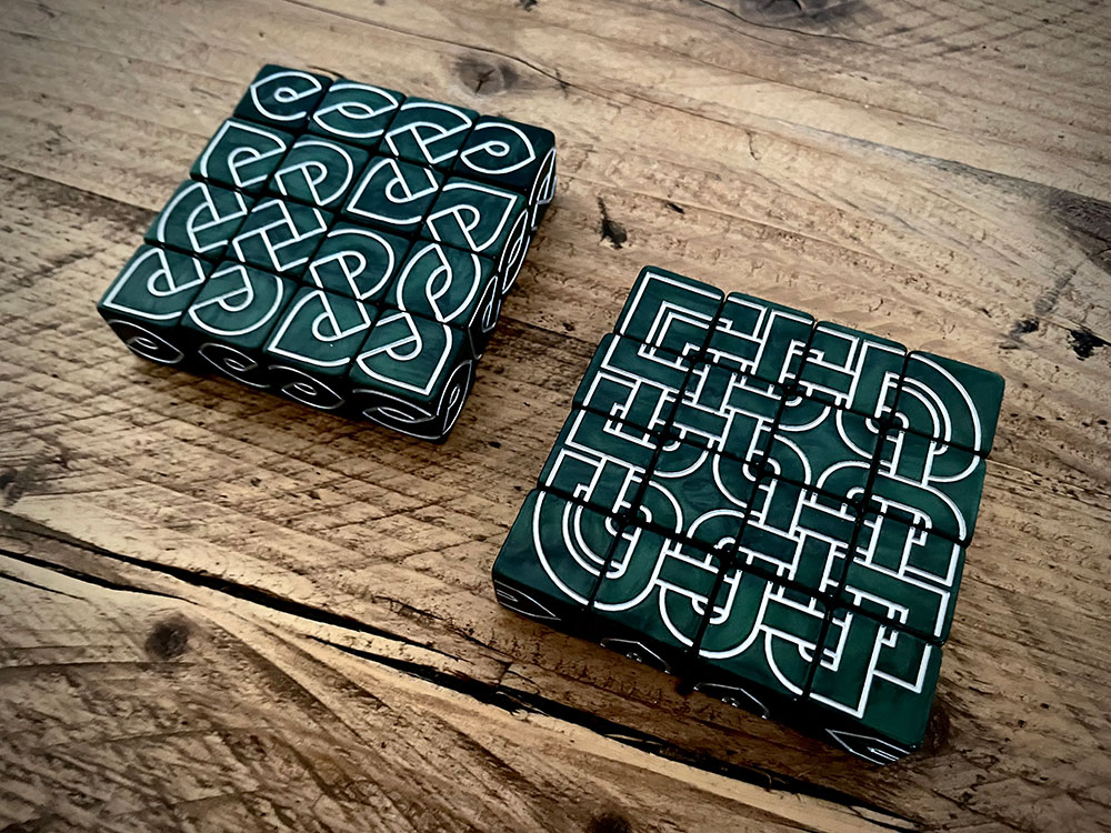 Unboxing Knot Dice from Black Oak Games, games and puzzles using custom  knotwork dice